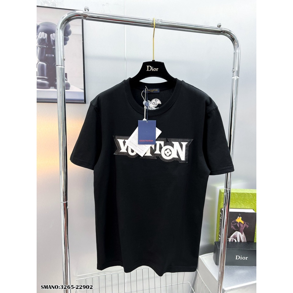 Áo Thun Nam LV In Chữ Ngực Cao Cấp - Áo Phông Nam Đơn Giản Chất Cotton Mát Mịn