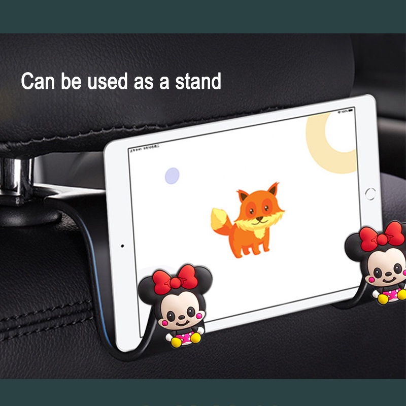 1 Móc Treo Đồ Gắn Sau Ghế Xe Hơi Họa Tiết Hoạt Hình Dễ Thương Đa Năng