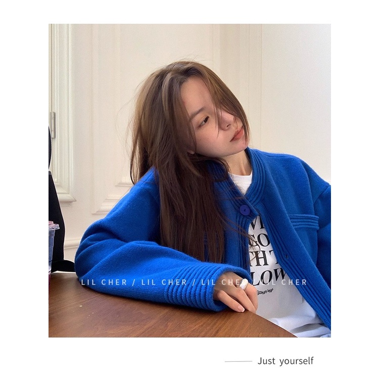 Áo khoác cardigan dệt kim dáng rộng phong cách Hàn Quốc thanh lịch thời trang dành cho nữ