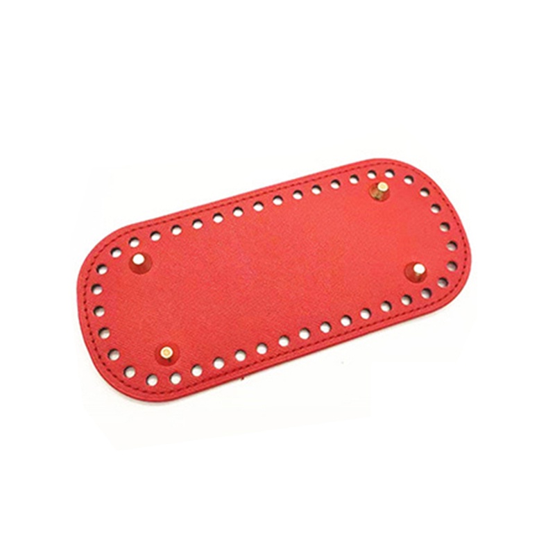 Túi Xách Da PU Màu Trơn Đính Đinh Tán Hình Oval 18 * 8cm DIY
