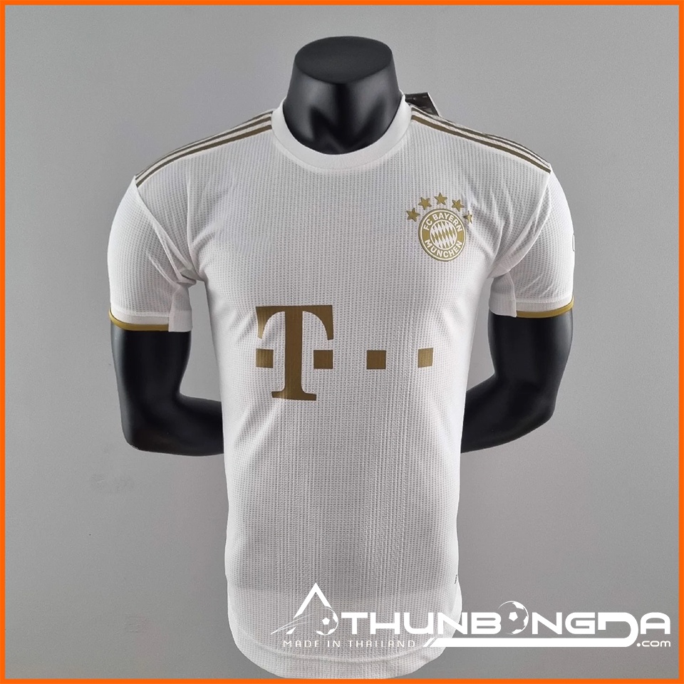 Áo Bayern Munich trắng sân khách 2022/2023, 2022/23 bản PLAYER Issue BODY Fit cao cấp Thái Lan