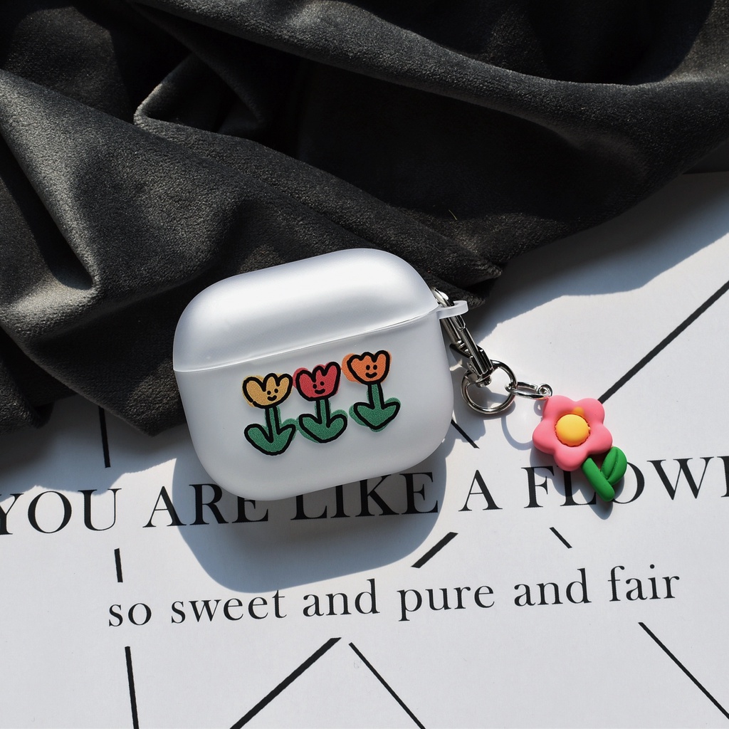 Vỏ Bảo Vệ Hộp Sạc Tai Nghe AirPods3 AirPodsPro2 2021 Họa Tiết Hoa Xinh Xắn Dễ Thương Ốp