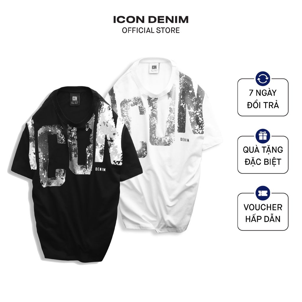 Áo Thun Nam Cotton ICON DENIM Regular Form In Chữ Logo ATID0054