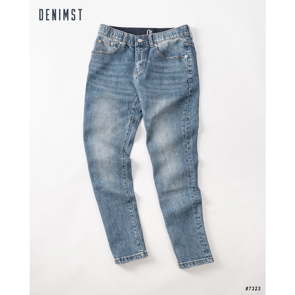 Quần jean nam xanh mài DENIMST 7323, form vừa vặn chân, thiết kế đơn giản dễ mặc