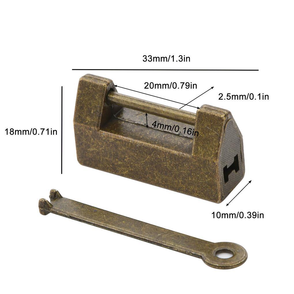 Ổ Khóa Mini Phong Cách Trung Hoa Cổ Điển Kèm Chìa Khóa Độc Đáo Tiện Dụng