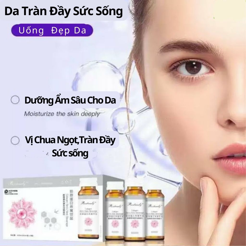 Nước Uống Collagen Yến Trắng Da Rose Beauty - RoseBeauty Yến Tươi Đẹp Da Nest Beverage 1 Hộp 8 Chai.