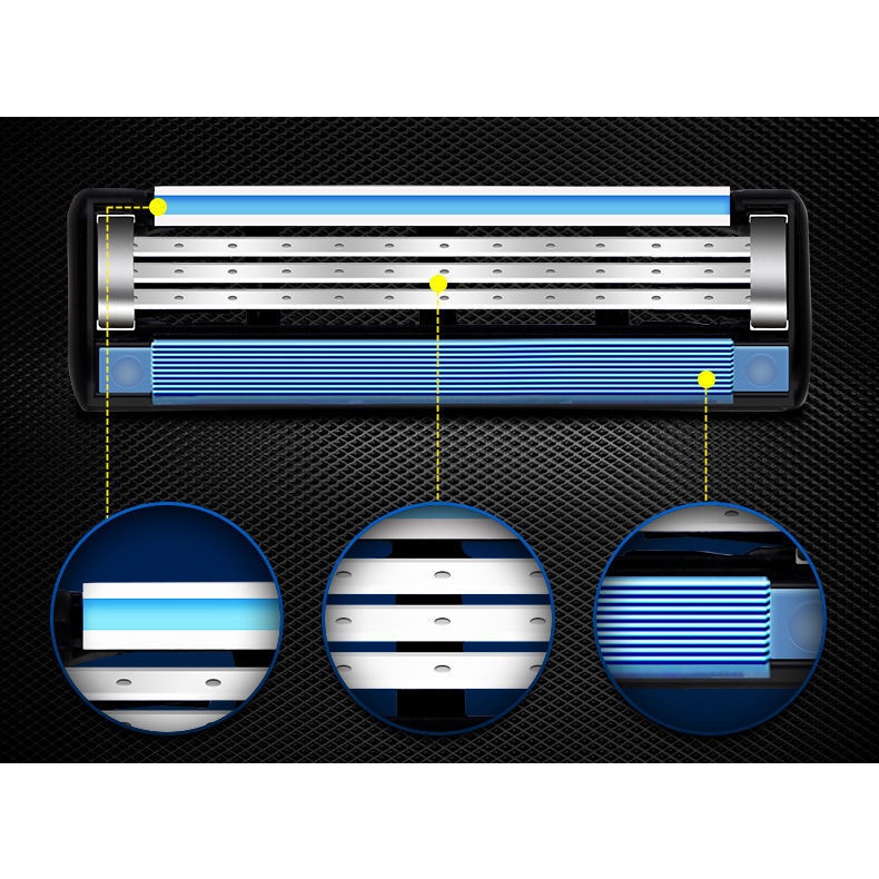 4 pcs Đầu dao cạo râu Gillette Mach 3 lưỡi dành cho nam