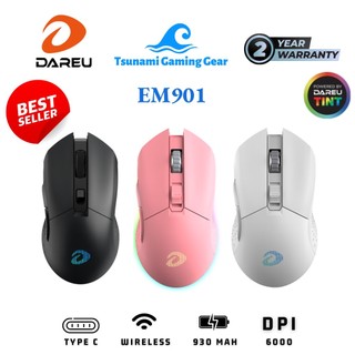 Chuột không dây gaming DareU EM901 RGB WIRELESS Pink/ Black/ White (Nâng cấp EM905 Pro) - BH 2 năm