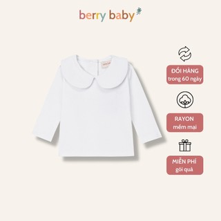 Áo dài tay bé gái BERRY thu đông cổ sen trơn basic co giãn dễ phối đồ Aria
