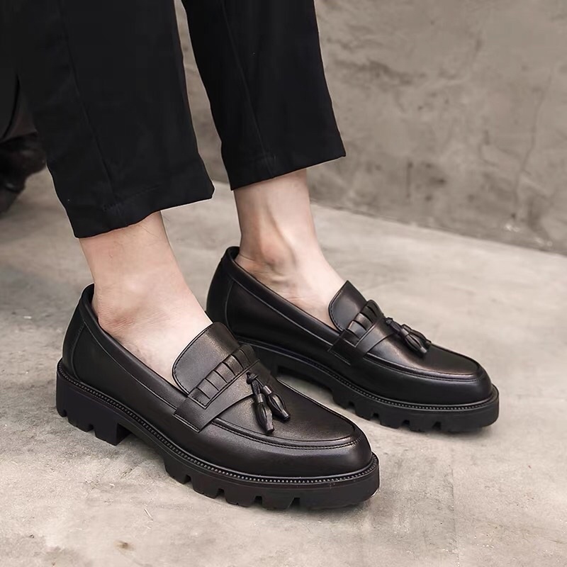 Giày lười nam da bò, Giày công sở nam da trơn siêu đẹp