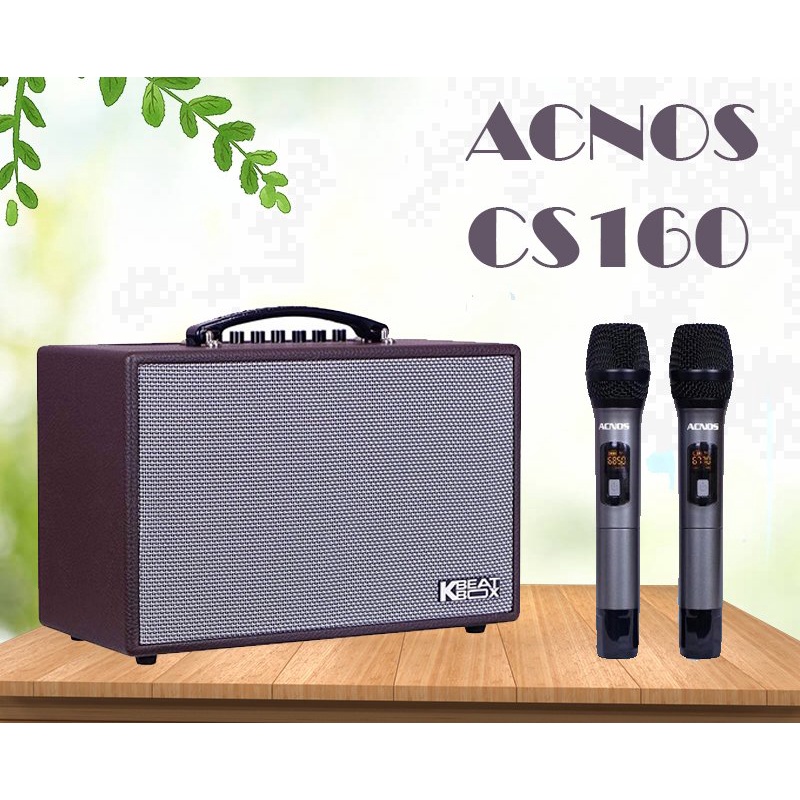 Loa xách tay karaoke Acnos CS160 công suất max đỉnh đạt 300W tặng kèm 2 micro không dây phù hợp dã ngoại đi du lịch