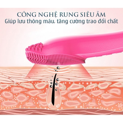 Máy rửa mặt massage pin sạc Nikio NK-120 - Đầu silicon cao cấp