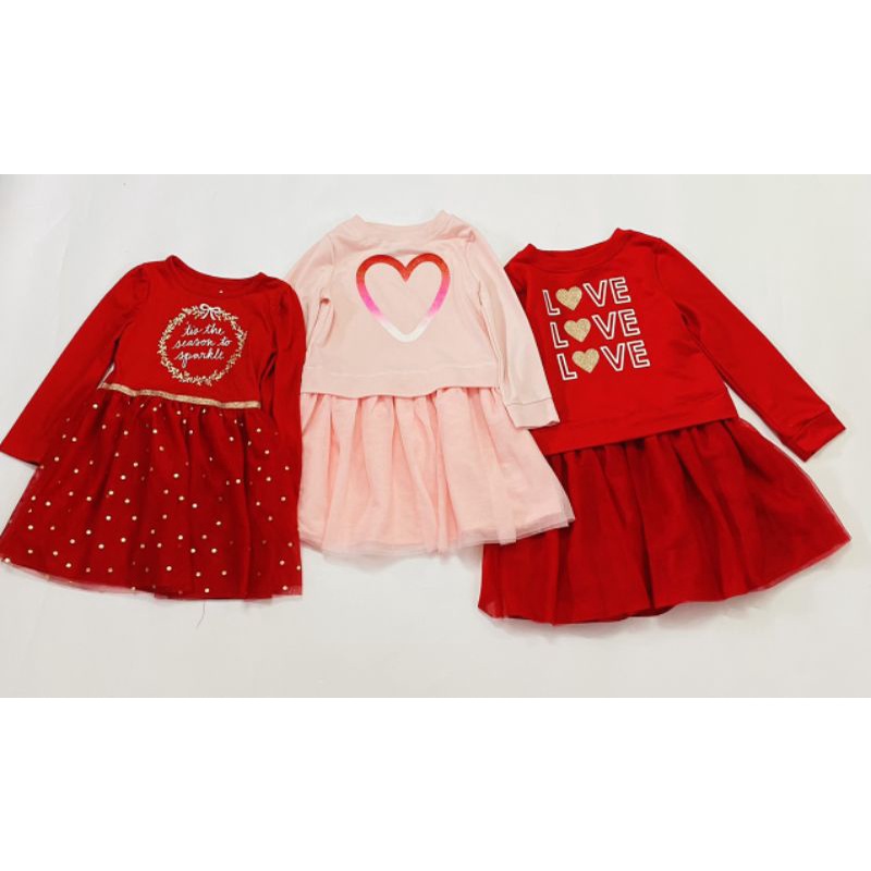 Váy đầm Cat&Jack dài tay xuất dư thun phối voan