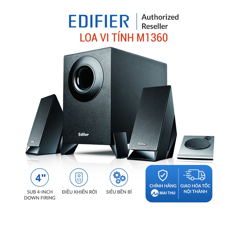 Loa máy tính EDIFIER M1360 - Sub 4 inch - Kết nối 3.5mm - Siêu bền bỉ -  Công suất 9W - Hàng chính hãng MAI THU - BH 12T