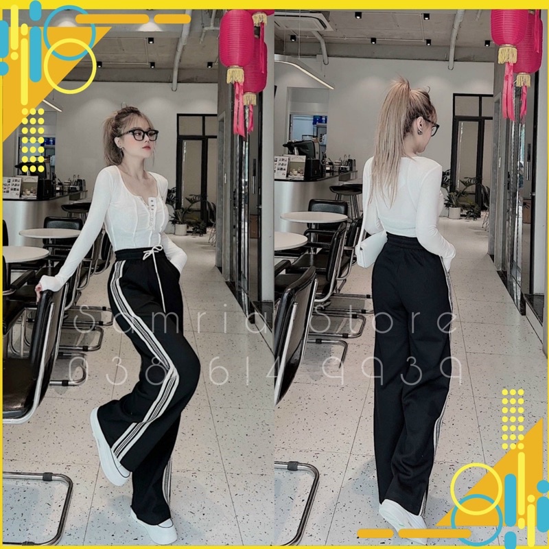 Quần ống xuông sọc hót girl tôn dáng