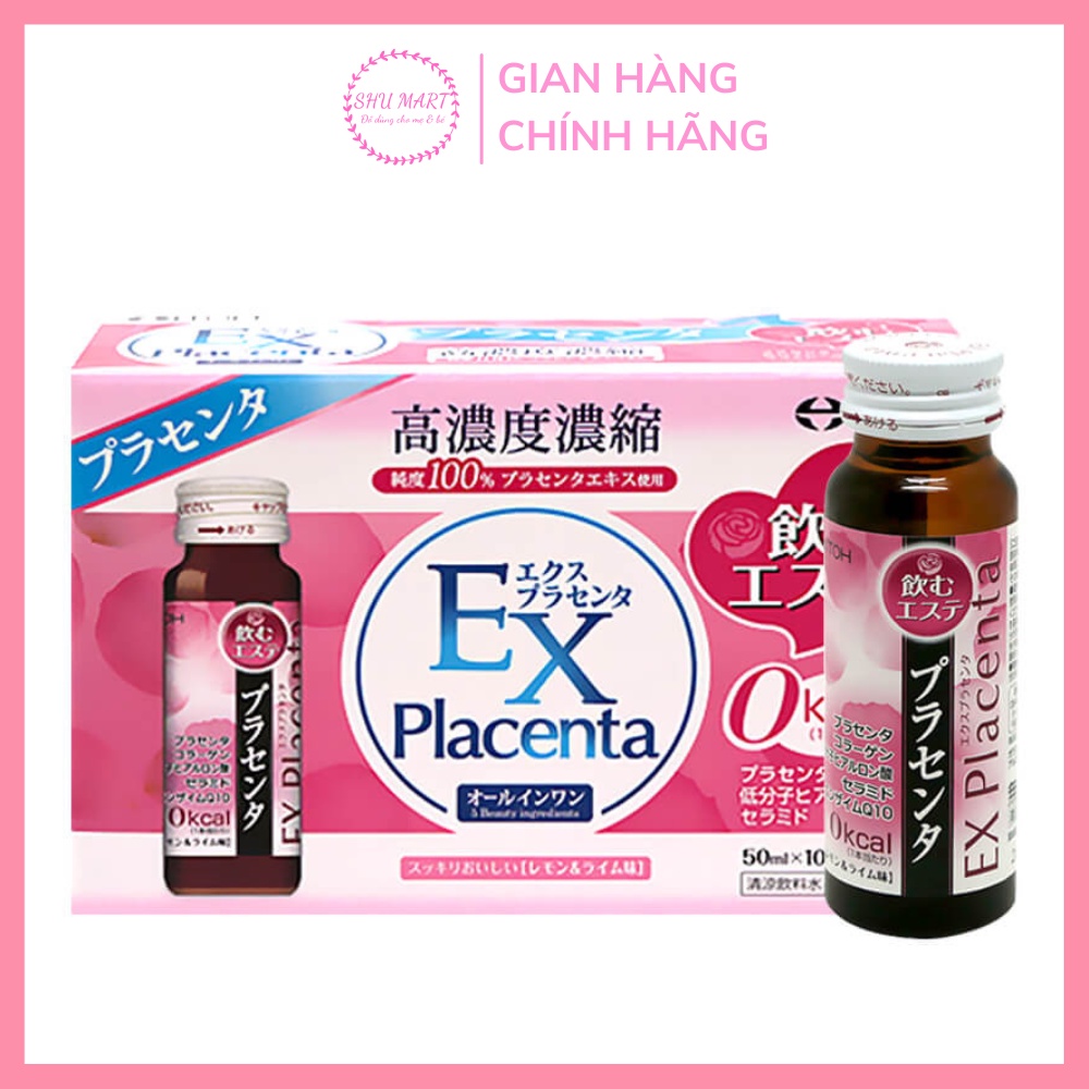 Thực Phẩm Chức Năng Collagen EX Placenta Nhật Bản Dạng Nước Bổ Sung Collagen Giúp Làn Da Giữ Mãi Tuổi Xuân 10 Chai x 50m