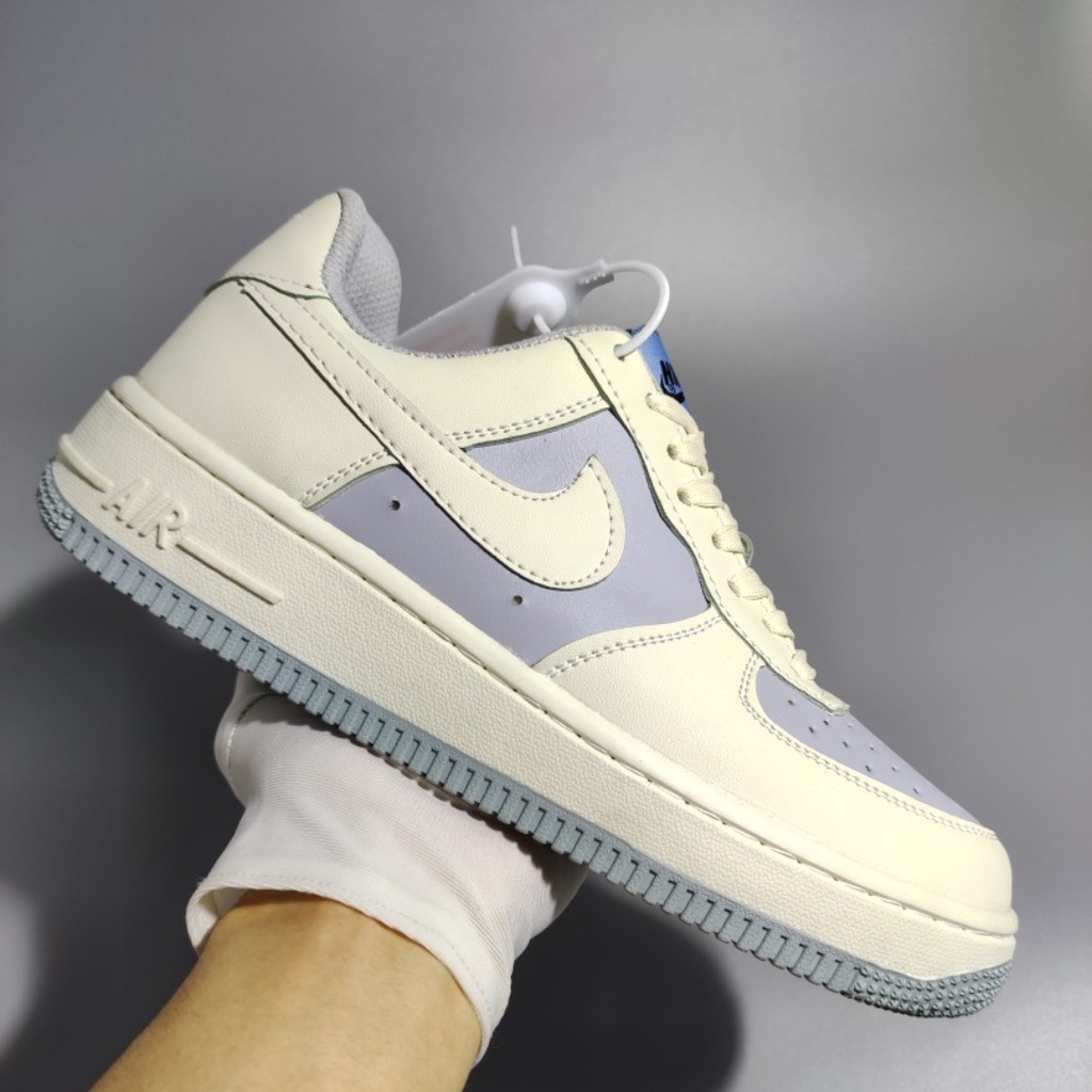 Giày AF1 khoai môn nam nữ - Giày thể thao sneaker AF1 màu trắng sữa tím khoai môn cao cấp Full Box