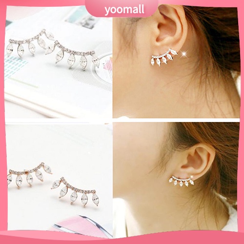 Yoomall| Bông Tai Mạ BạC ĐíNh Đá HìNh Vương MiệN ThờI Trang