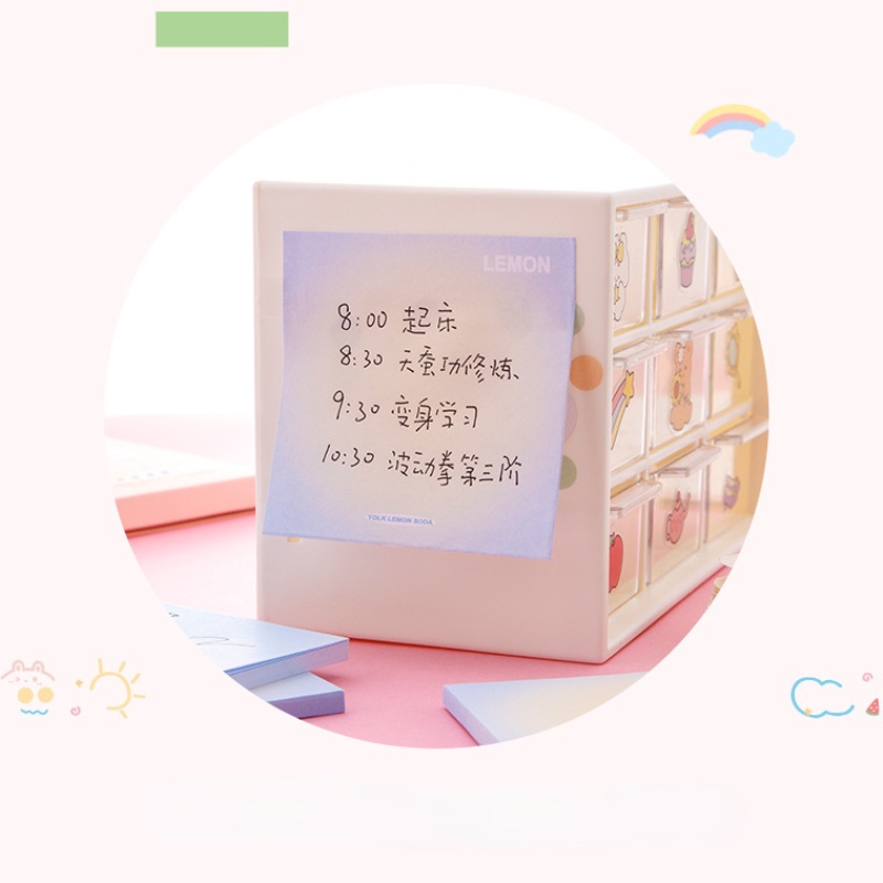 Giấy Ghi Chú Màu Gradient Cầu Vồng Sáng Tạo Cho Học Sinh