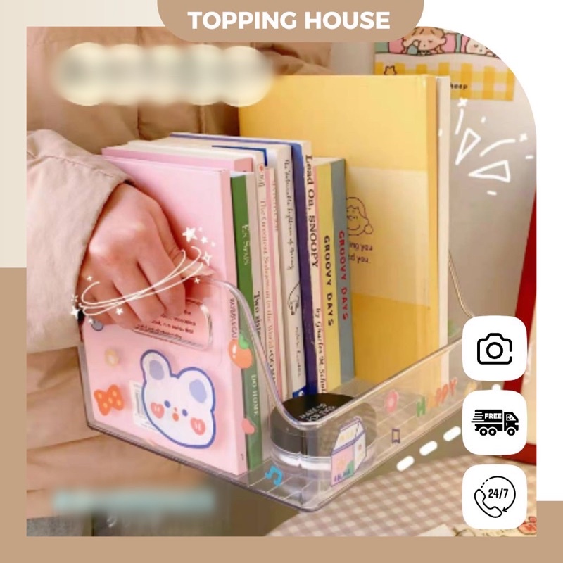 Hộp Khay Nhựa Đựng Sách, Mỹ Phẩm Đa Năng, Kệ Decor Bàn Học Trong Suốt Nhiều Ngăn Tiện Dụng - Topping House - DC20