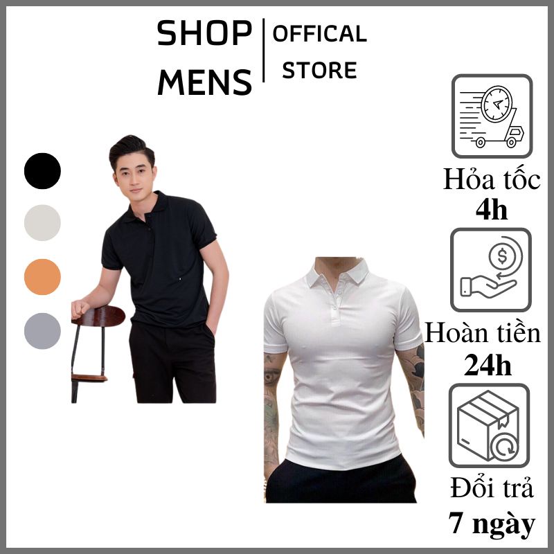 Áo Phông Polo Nam Ôm Body Màu Trơn Chất Thun Cá Sấu Siêu Bền