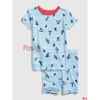 Set đồ bộ đùi bé trai baby gap - sọc xanh cá