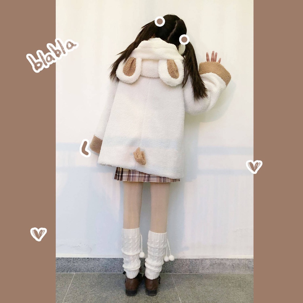 Áo Sweater Có Tai Thỏ Dễ Thương Thoải Mái Phong Cách Nhật Bản Cho Nữ