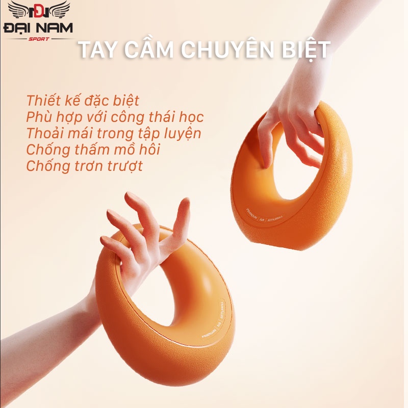 Tạ Bình Vôi,Tạ Ấm Hình Mặt Trăng 10LB (4,5kg) Lõi Thép Nguyên Khối Bọc Cao Su Dẻo Đại Nam Sport