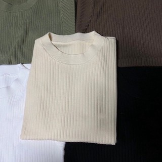 Áo len cộc tay trơn basic - bảng màu pastel
