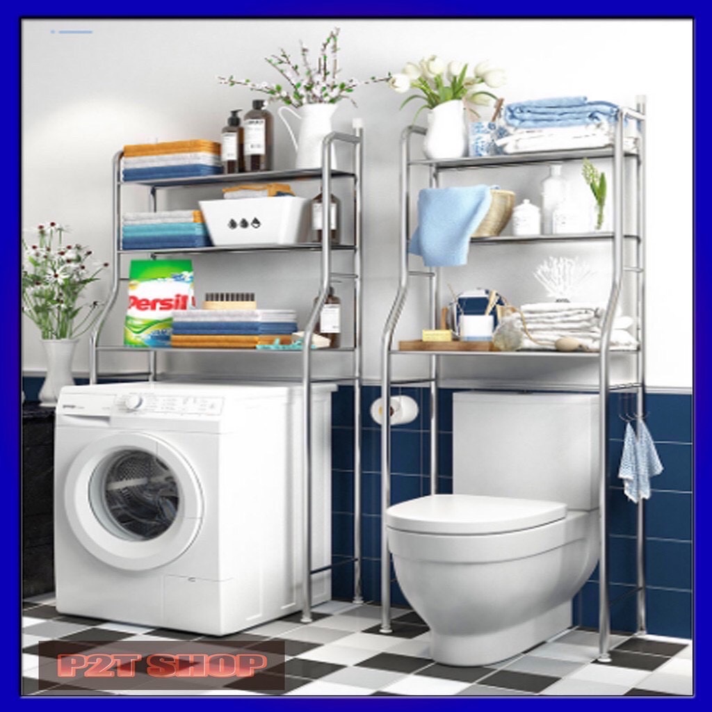 Kệ Nhà Vệ Sinh Kệ Để Đồ SauToilet ,Bồn Cầu, kệ Máy Giặt Bằng Thép và Inox Không Rỉ Bền Theo Thời Gian
