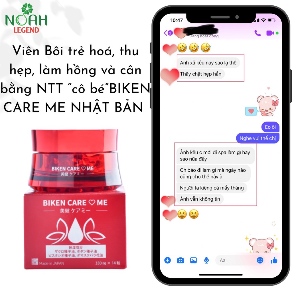 Viên Bôi Trẻ Hóa, Thu Hẹp, Làm Sáng Hồng và Cân Bằng Nội Tiết Tố Biken CareMe Nhật Bản