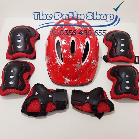 Bộ đồ bảo hộ chân tay mũ cho bé trượt patin, scooter hàng đẹp giá rẻ, bộ phụ kiện bảo hộ patin đủ màu