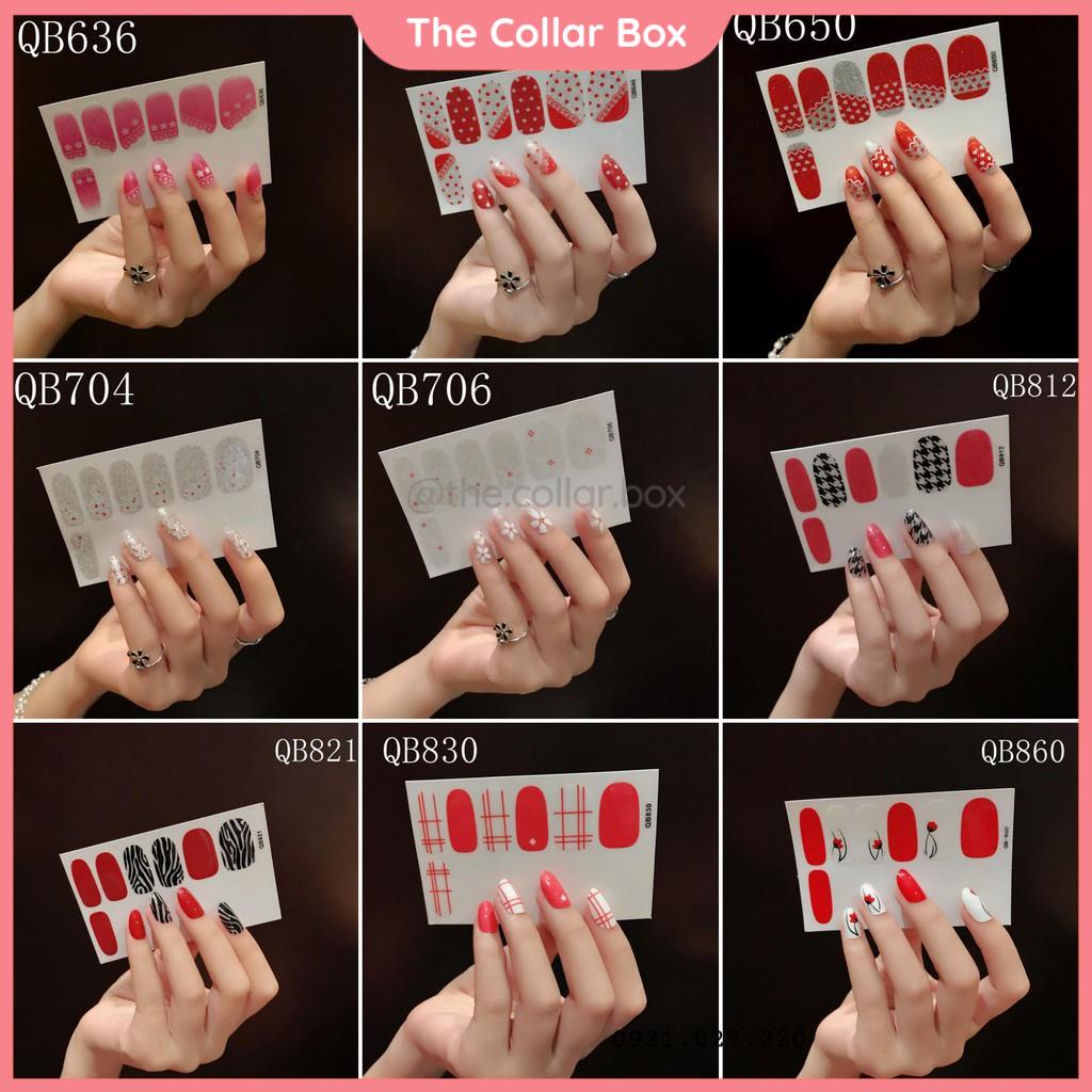 Tấm sticker dán trang trí móng tay có sẵn keo, không thấm nước, sử dụng tiện lợi, phù hợp đi chơi, đi tiệc - Mã QB