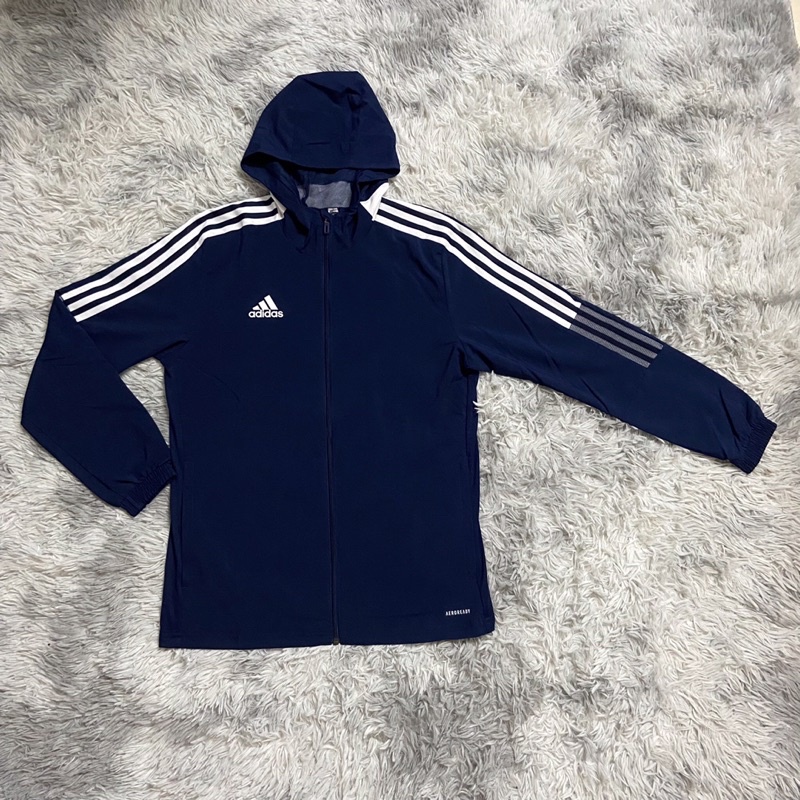 Áo gió nam Adidas Tiro màu xanh - Hàng Chính Hãng