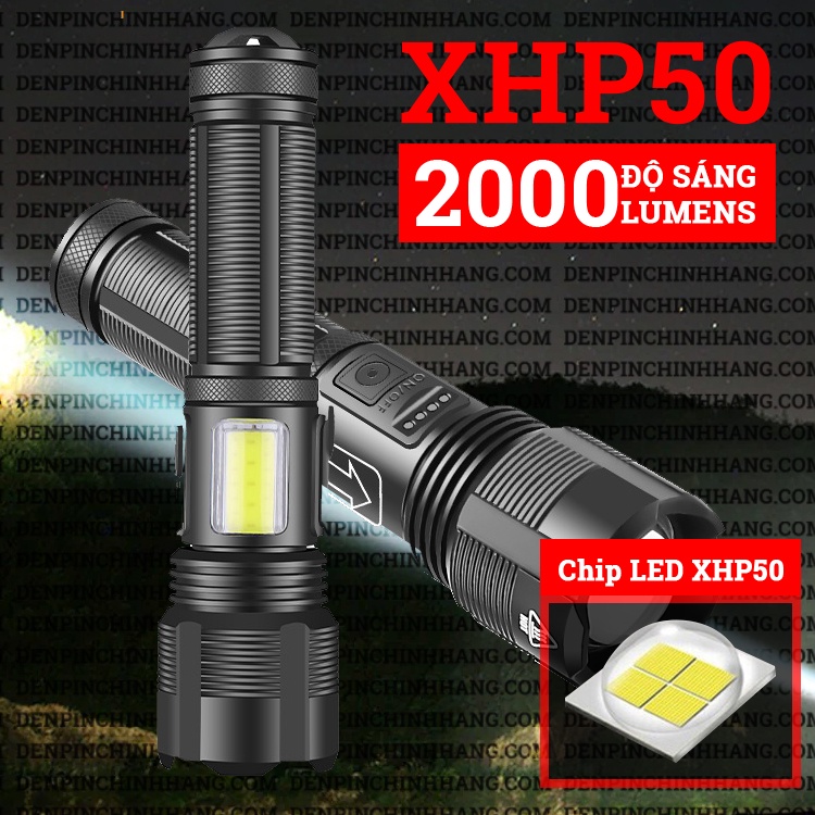 Đèn pin siêu sáng P50 COB 2024  phiên bản mới