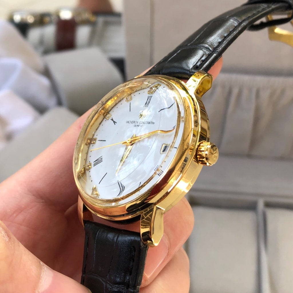 Đồng Hồ Pin NAM Vacheron P055 Chống Xước, Chống Nước - TẶNG 1 Vòng Tỳ Hưu + 2 pin AG4