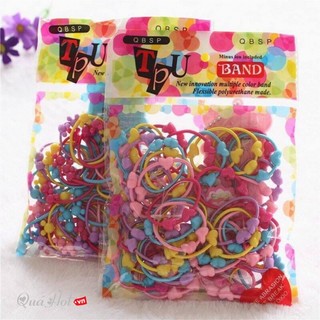 Bịch 50 dây thun cột tóc band cho bé nhiều màu sắc