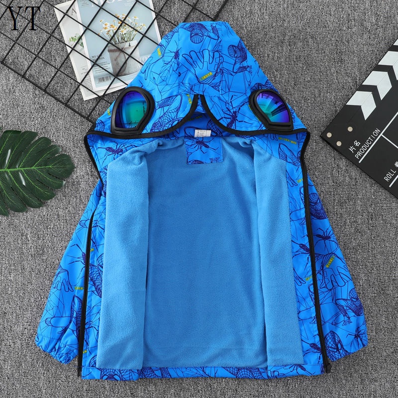 Áo Khoác Lót Lông Cừu Họa Tiết Spiderman Ultraman Thời Trang Mùa Thu 2022 Cho Bé Trai