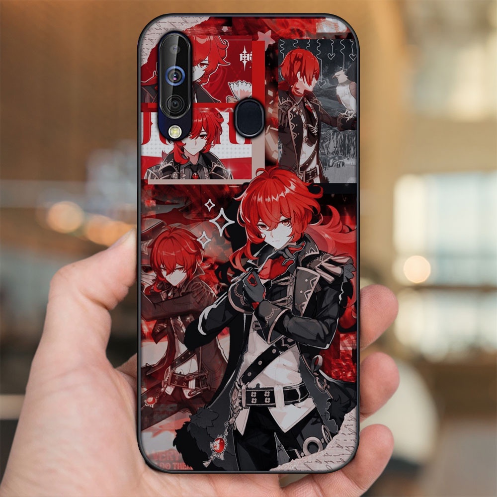 Ốp lưng Samsung A8s, A60, M30 viền đen in hình Diluc Genshin Impact