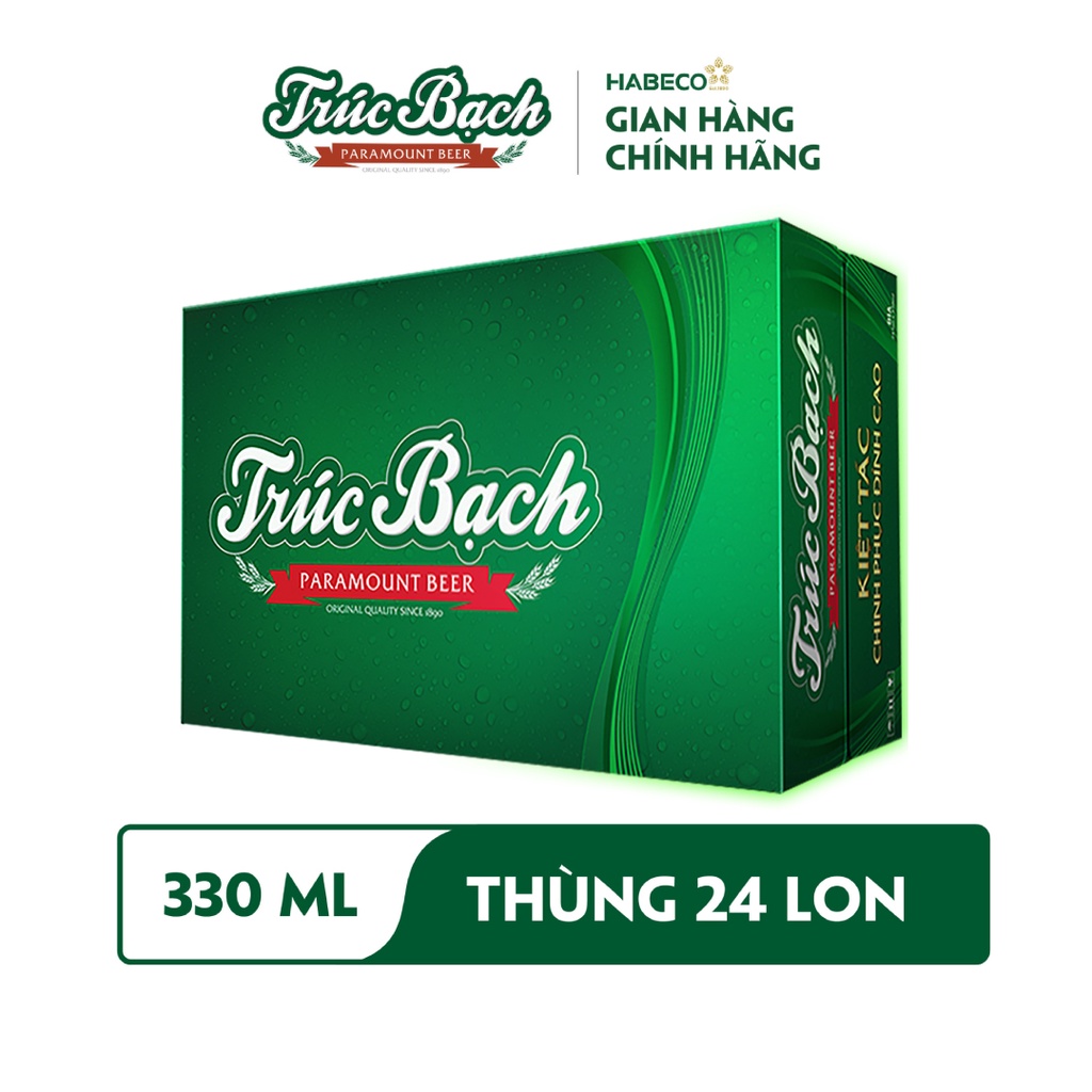 HỎA TỐC HÀ NỘI - Thùng 24 lon Bia Trúc Bạch - HABECO (330ml/lon)