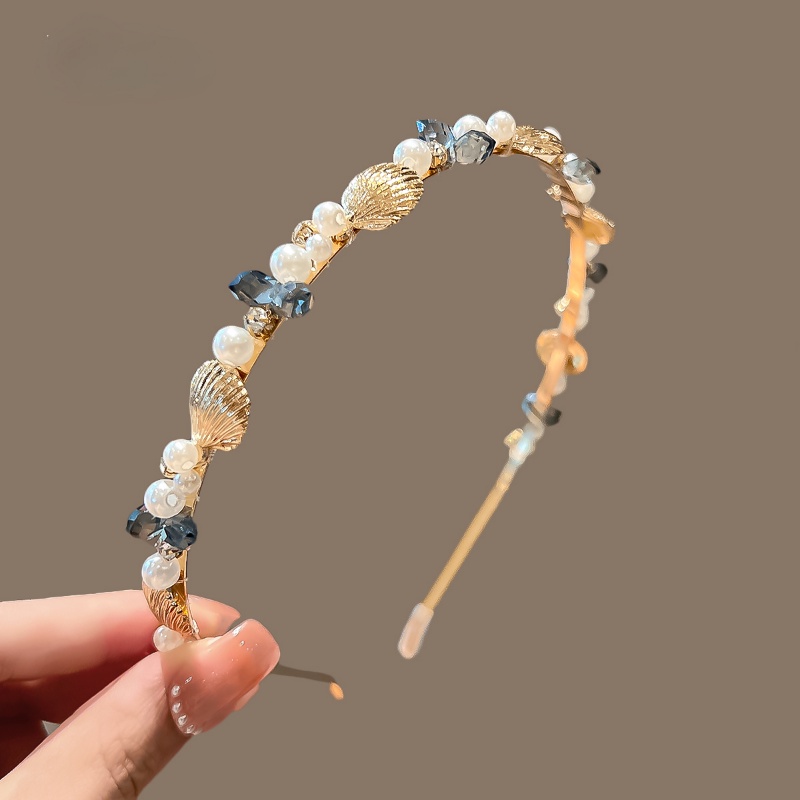 Băng Đô Cài Tóc Đính Hạt Ngọc Trai / Vỏ Sò / Sao Biển Phong Cách Hàn Quốc Cổ Điển Dành Cho Nữ