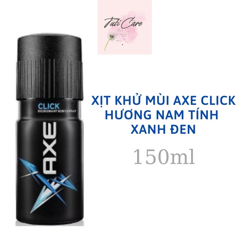 Xịt khử mùi | Xịt khử mùi AXE Click Hương Nam tính màu Xanh Đen 150ml