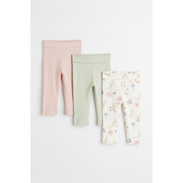 Set 3 quần cạp cao HM H&M size 4-6m_hàng chính hãng Anh