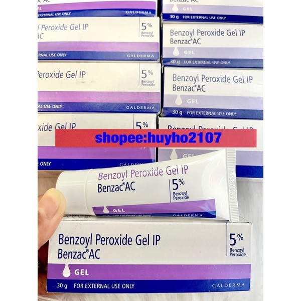 Kem Benzac AC Benzoyl Peroxide 2,5% - 5% Gel hỗ trợ giảm mụn, hết mụn viêm 30ml.