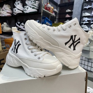Giày sneaker m.l.b chunky high full white ny đế cao