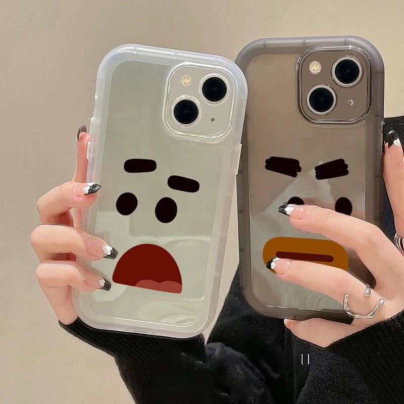 Ốp điện thoại silicone mềm trong suốt hình biểu cảm vui nhộn thích hợp cho iphone 14 11pro 12promax 8plus 7