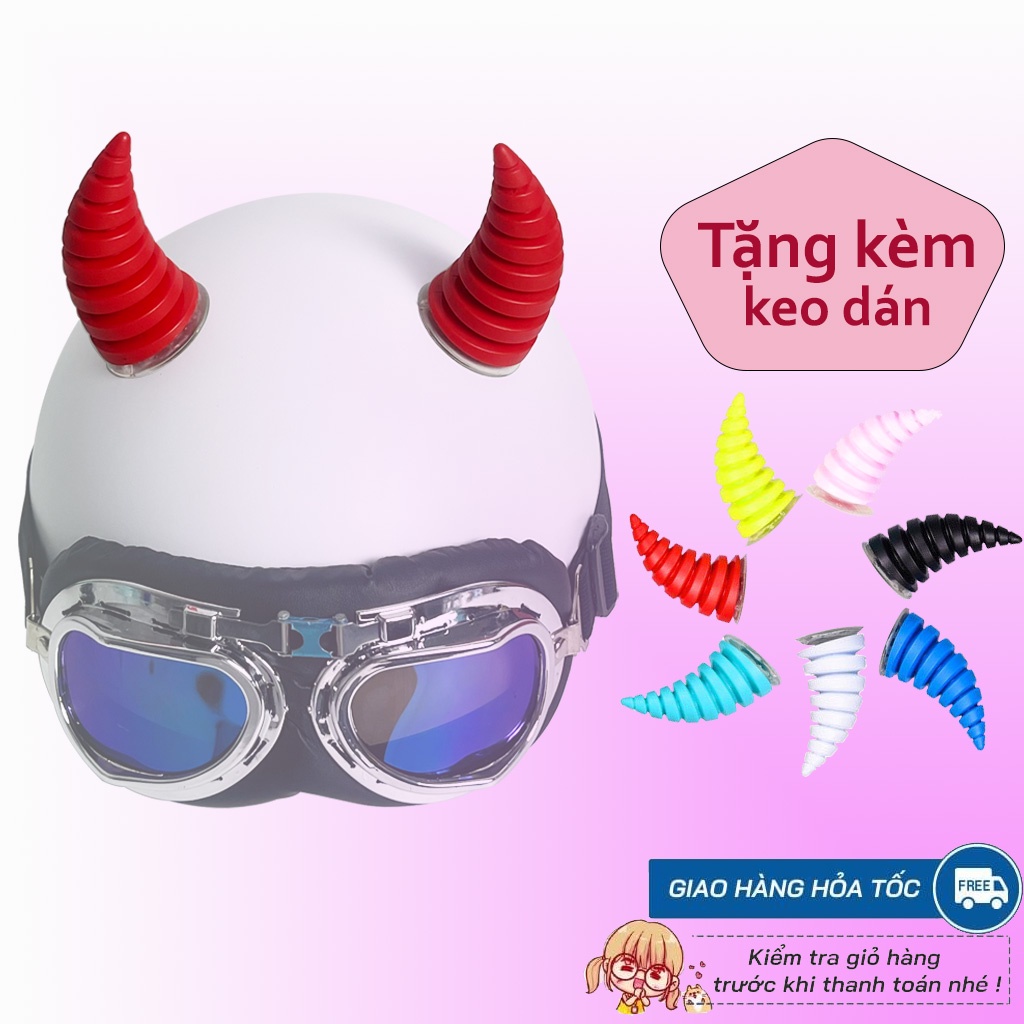 Sừng xoắn lớn gắn mũ bảo hiểm cực xinh, độc lạ Shop Bán Sỉ Dao Phượt