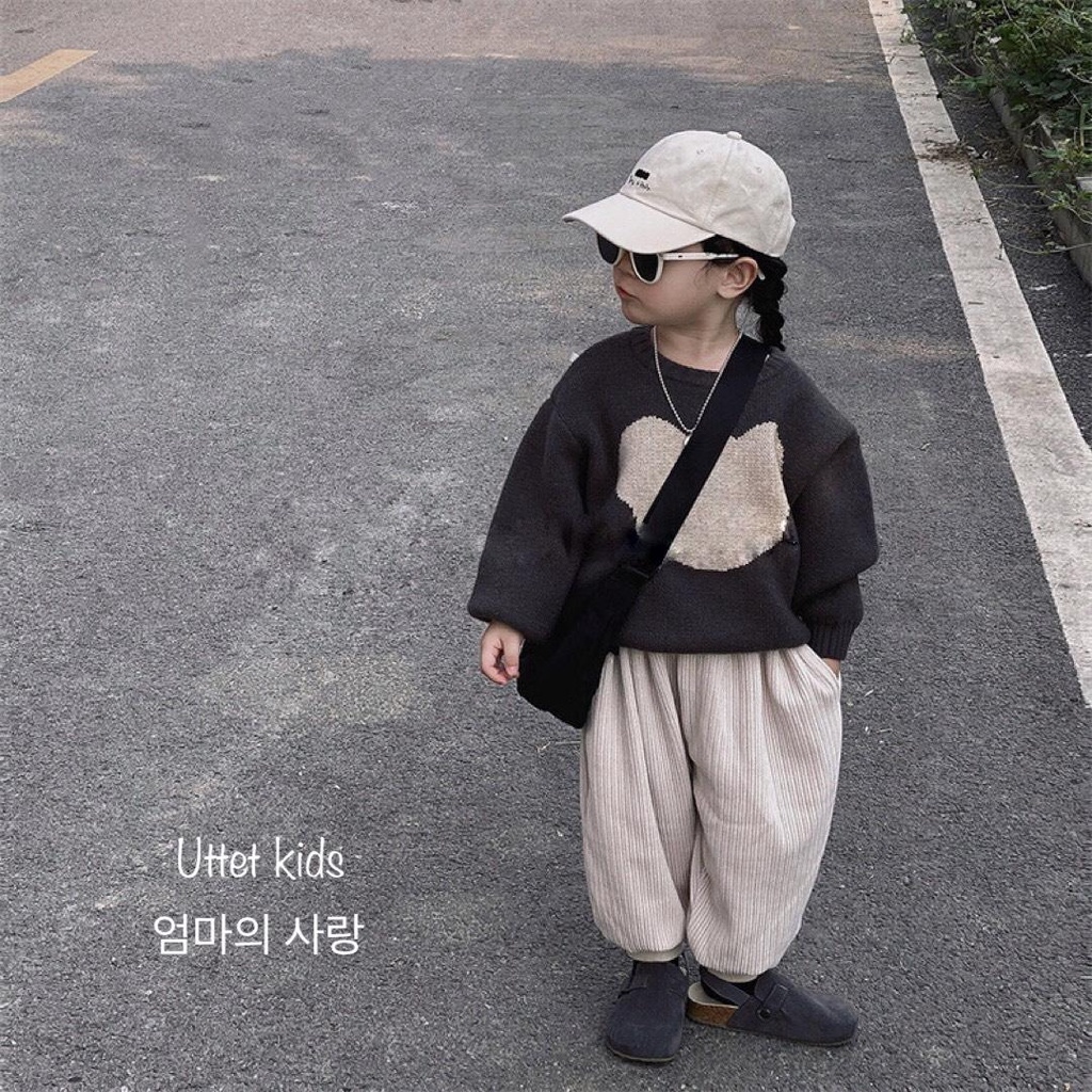 ÁO LEN HÌNH GẤU PHONG CÁCH HÀN QUỐC RẤT ĐẸP DÀNH CHO BÉ GÁI VÀ BÉ TRAI