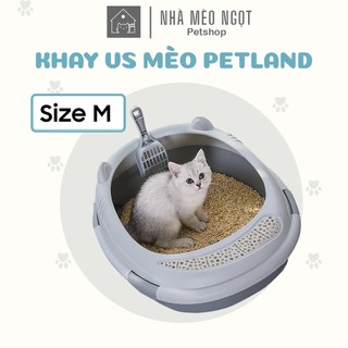 Khay vệ sinh thành cao cho mèo, chậu vệ sinh cao cấp đẹp (TẶNG KÈM XẺNG) | Nhà Mèo Ngọt
