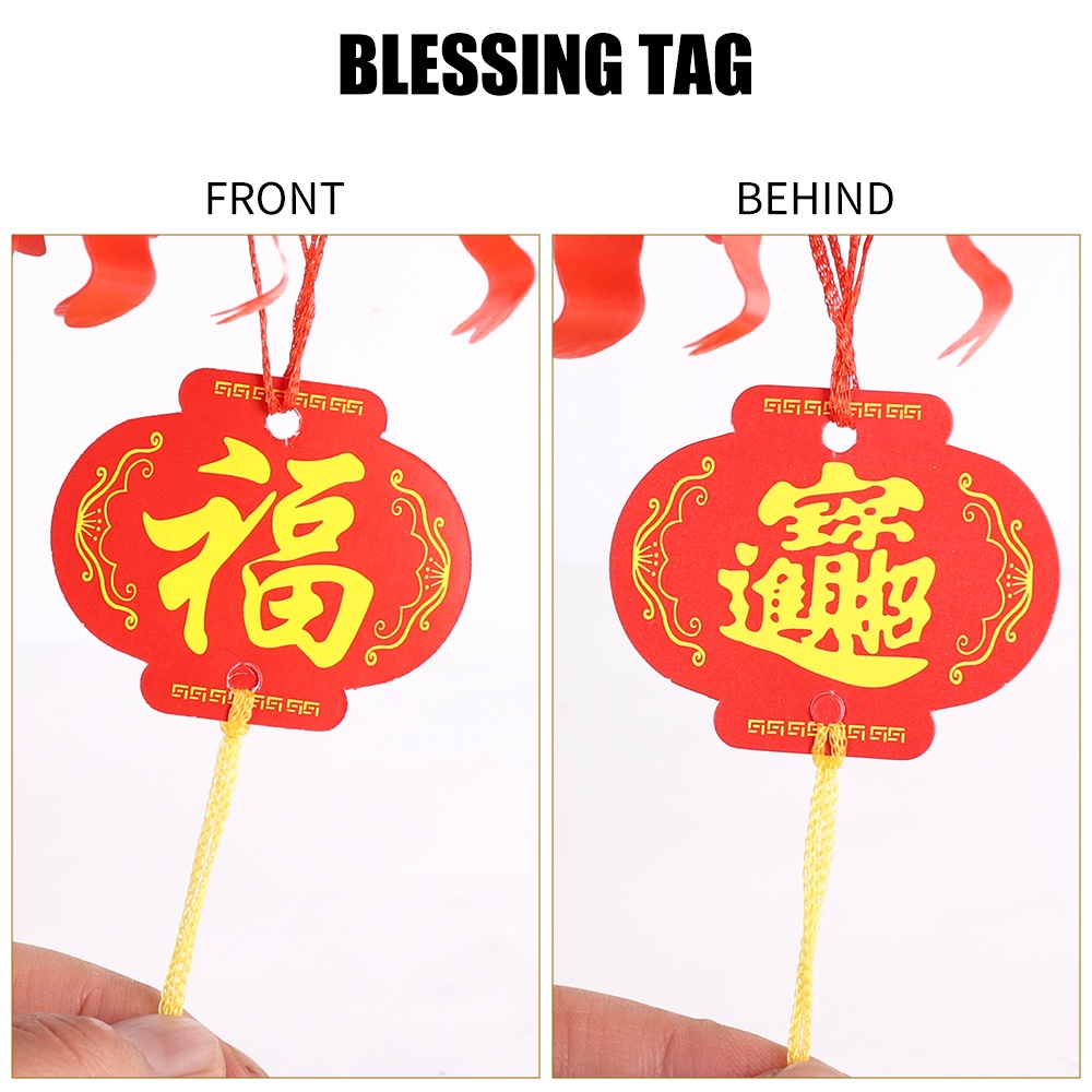 1 Lồng Đèn Giấy Treo Hình Tròn Họa Tiết Chữ Trung Quốc Trang Trí Lễ Hội Mùa Xuân